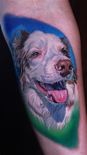 Short video of this dog portrait tattoo 🐶 Contrary to what is often assumed, white dogs, black dogs, tan dogs, dogs with all the colors, they can all be done ✅ 𝐅𝐨𝐫 𝐫𝐚𝐭𝐞𝐬 𝐚𝐧𝐝 𝐝𝐚𝐭𝐞𝐬👇 𝐆𝐫𝐚𝐛𝐥𝐞𝐭𝐚𝐭𝐭𝐨𝐨𝐬@𝐠𝐦𝐚𝐢𝐥.𝐜𝐨𝐦 | Tattoos by Josh Grable