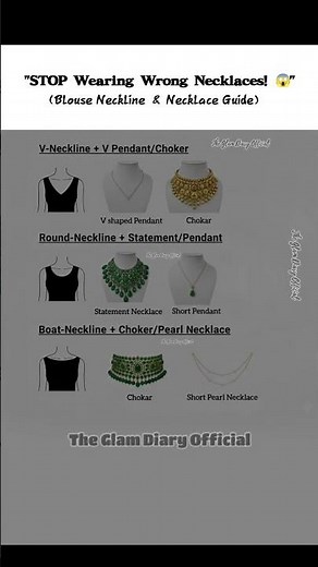 How to Match Necklaces with Necklines_V-Neck, Round & Boat Neck Guide #necklaceandneckline #ootd