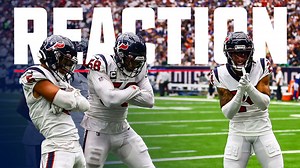 Texans D celebrates Jerry Hughes's INT