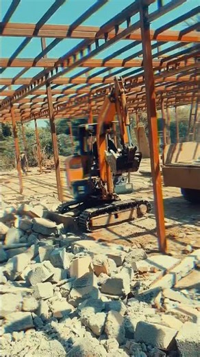 Mini Poclain Power: Efficient Debris Loading 🚜#MiniPoclain#SiteClearing #ConstructionSite#ShortsFeed