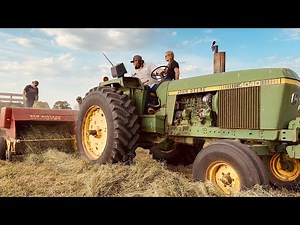 Old Iron, young Farmer: First Time Square Baling with John Deere 4040 and New Holland hayliner 68