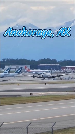 Vintage DC-7 Takeoff from Anchorage Alaska