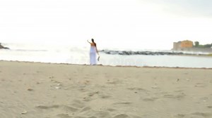 Gorgeous Woman Inviting Towards the Beach Stock Video Footage - Video of cute, nice: 36285221
