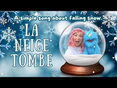 La neige tombe. A simple song about snow. French winter song for kids.