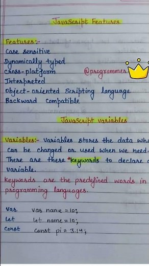 JavaScript Handwritten Notes 👍