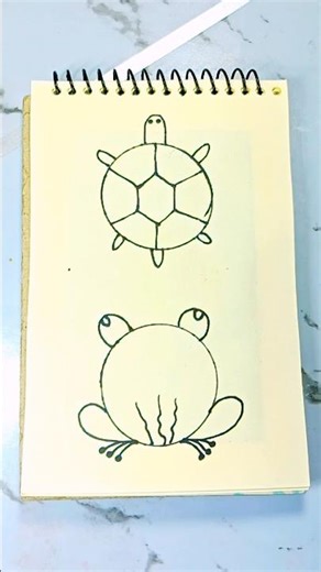 Beautiful frog and tortoise drawing tutorial 🎨. #drawing #art #painting #farjanadrawingacademy