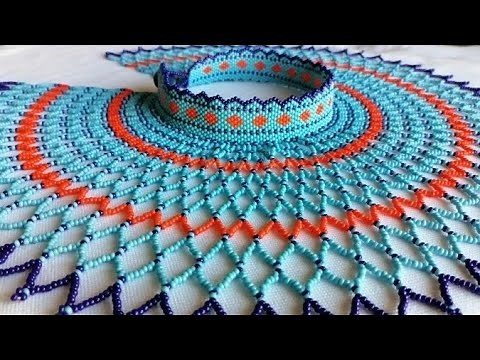 Beading basics: How to make a Xhosa beaded necklace (isiyaca) with brick stitch collar.