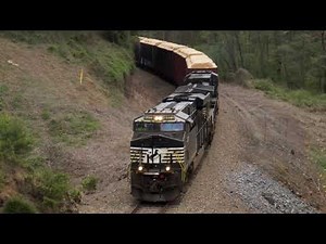 Chasing the NS woodchip train, Climbing the Old Fort Loops, and into Asheville, NC. NS P87 in WNC.