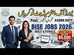 BISE Jobs 2026 | Board of Intermediate & Secondary Education Jobs | Apply Online (Male & Female)