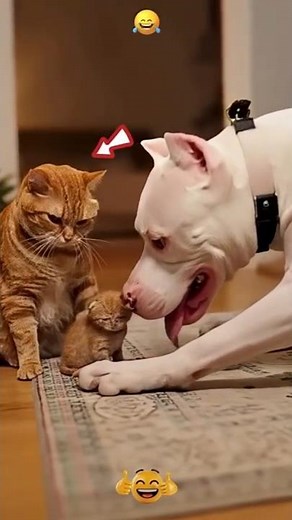 Dog Barks at Tiny Kitten… Until Mama Cat Shows Up! 😼🔥 Protective Mom Saves Her Baby #kitten