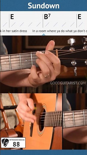 Sundown - Easy Acoustic Guitar Demo for Beginners #guitarlesson #guitarcraft