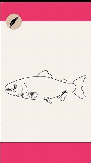 How to Draw a SALMON Fish🐟✨ Easy Step by Step Fish Drawing for Kids & Beginners #lidoartworks