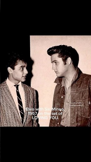 Elvis with Sal Mineo, 1957 on the set of LOVING YOU.