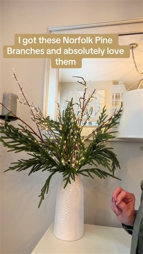 Found these on Amazon. You get 12 sprigs. I only used 3 for this vase. #christmasdecor #mrsclaus #christmas