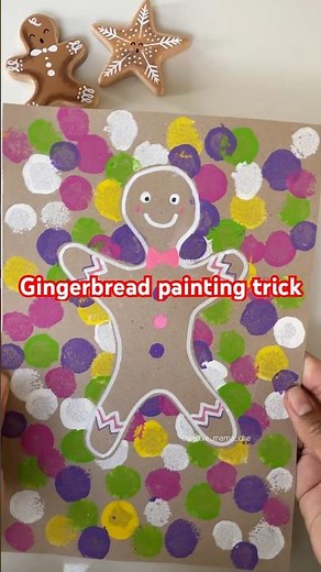Gingerbread Man Paint Reveal | Easy winter Craft for Kids