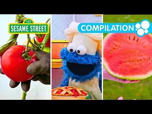 Let's Cook with the Color Red! 🍓🍒🍅1 Hour Cookie Monster Foodie Truck Compilation - Videos For Kids