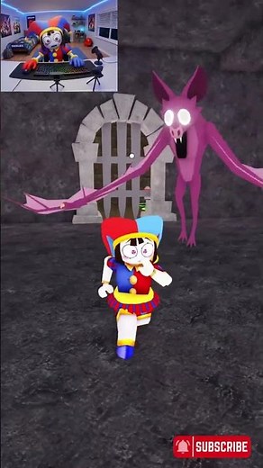 POMNI ESCAPES THE BIG PINK BAT IN 99 NIGHTS IN THE FOREST PRISON RUN 😱🦇 (Roblox Obby)