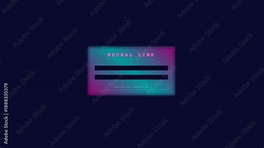 System admin login animation shows hacking process with text and graphics on computer screen