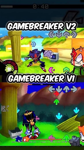 FNF GAMEBREAKER/BREAKER BUNDLE V1 & V2 COMPARISON #fnf #fnfmod #sonic #sonicexe #shorts