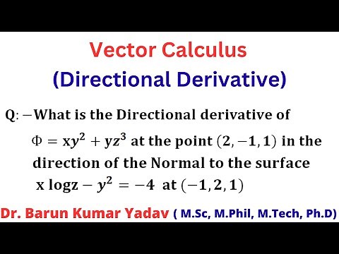 Directional derivative | Vector calculus | Multivariable calculus | part 12 | #barunmaths