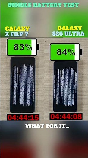 🔥 Galaxy Z Flip 7 vs Galaxy S26 Ultra Battery Test – The Ultimate Battle! 🔋⚡