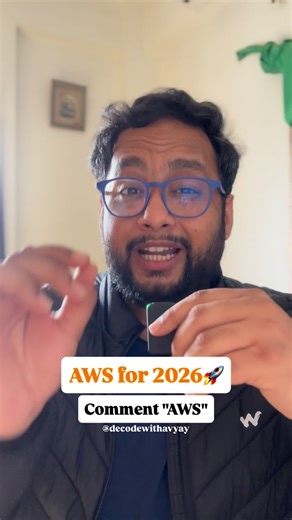 Avyay Pratyush on Instagram: "AWS for 2026🚀 Comment "AWS" for the details! (AWS, AWS DevOps, DevOps, AWS tutorial, Amazon Web Services, DevOps Engineer, Software Engineering, Cloud Computing, EC2) #aws #awsdevops #amazonwebservices #devops #devopsengineer #softwareengineering #explorepage #reelsinstagram #viral #cloudcomputing #foryou #fyp #trending"