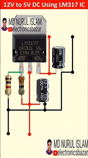 12V DC to 5V DC Converter Using LM317 IC || DC 5V Power Supply Circuit || 12V To 5V Mobile Charger