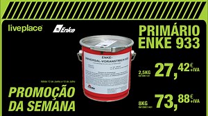 🔥 PROMOÇÃO DA SEMANA - NOVOS PREÇOS 🔥 Consulte abaixo os NOVOS preços dos artigos ENKE em PROMOÇÃO DA SEMANA, válidos a partir de 1 de Julho. Veja a nossa newsletter da PROMOÇÃO DA SEMANA - NOVOS PREÇOS aqui: https://mkt.live-place.com/vl/278961-7ec05facc5cafc4588d3d158712f9c-742e6Ge0e3f1Oe Ainda em Promoção: 👉 TELA LIQUIDA ENKOPUR balde 4kg da ENKE | 67,47€ iva (até 3 Julho) 👉 TELA LIQUIDA ENKOPUR balde 12,5kg da ENKE | 187,57€ iva (até 3 Julho) 👉 TELA LIQUIDA ENKOPUR balde 25kg da ENKE | 