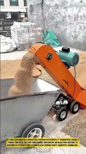 The process of transferring grain using an automatic conveyor system