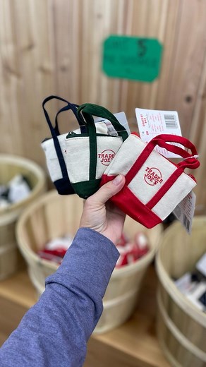 22K views · 4.6K reactions | The cutest new drop at Trader Joe’s  These MICRO canvas totes are only about 4.5” x 3.5” and just big enough for keys, airpods, or lip balm! $2.99 and each one comes with a full-size reusable bag tucked inside ️ Who else needs one for their mini collection?! | Hip2Save | Facebook
