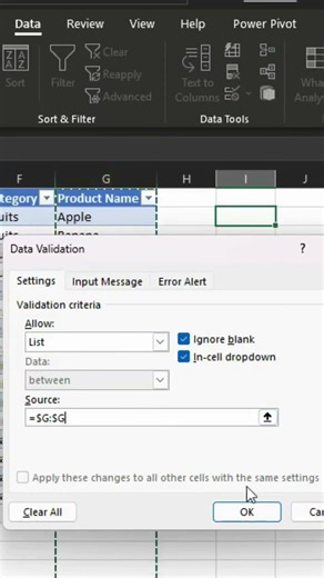 Dynamic Drop-down in Excel #excel #exceltraining #exceltutorial #exceltricks #shorts #shortsfeed