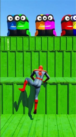 GTA 5 Spider-Man Crazy Jump Fails with Realistic Physics #shorts