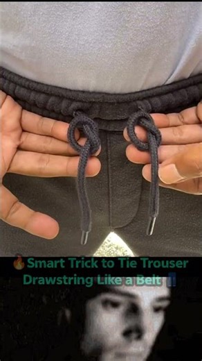 Smart Trick to Tie Trouser Drawstring Like a Belt 👖🔥 #shorts