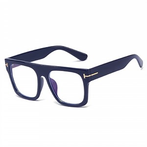 Womens Mens Thick Square Blue Reading Glasses 5.75 Ladies Anti-blue Light Readers Plastic Presbyopic Glasses 5.75