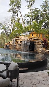 Who doesn’t love a natural rock grotto? Transforming backyards into a total paradise and creating mesmerizing custom pools is simply part of the job for our passionate team. #insanepools #lucaslagoons #pool #backyard | Lucas Lagoons