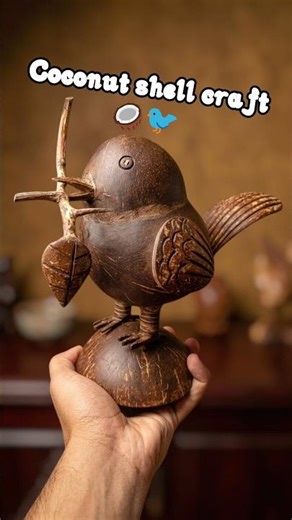 Turn Coconut Shell Into a Beautiful Bird 🐦🌴 | coconut shell craft | #shorts #diy #shortsfeed #craft