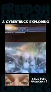 5.6K views · 4 comments | The cybertruck exploding outside of the Trump Hotel  Luckily most of the damage was contained to the inside due to the steel body. #fyp #viral #trending #FreedomChasers #tesla #cybertruck #explosion #fireworks #gas #bomb #blowup #damn #crazy #scary #wild #trump #trumphotel #TrumpPlaza | Freedom Chasers | Facebook