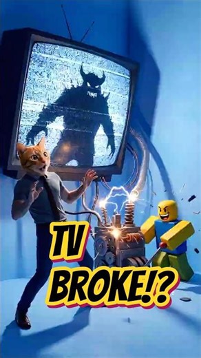 Roblox Noob triggers chaos machine, glitching Cat Man TV 😹