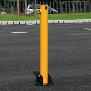 [Hot Item] Foldable Stainless Steel Bollard Post Steel Static Traffic Barrier Parking Lockable Fold Down Bollards