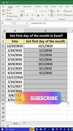🎯 Learn How to Set a Date to the First Day of the Month in Excel!