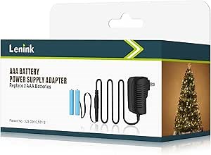 Lenink AC Power Supply Adapter for AAA Battery,Replace 2 AAA Battery,Black