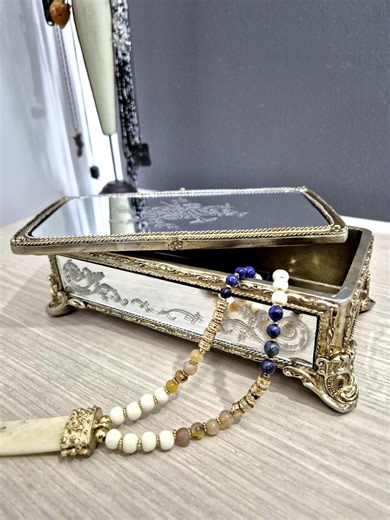 Vintage Mirrored Jewelry Box | Luxury Home Decor | Antique Style Trinket Box - Etsy