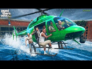 GTA 5 : Franklin Left Los Santos To Escape From Tsunami ! (GTA 5 Mods)
