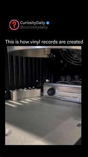 CuriosityDaily | Vinyl records are made through a detailed pressing process. It begins with a lacquer master disc, where a cutting lathe etches the sound... | Instagram