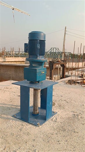 Flash mixer stirrer in water treatment plant.
