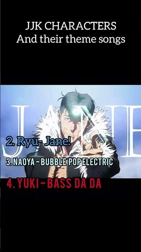JJK characters and their theme song #jjk #jjkmemes #jujutsukaisen #shorts