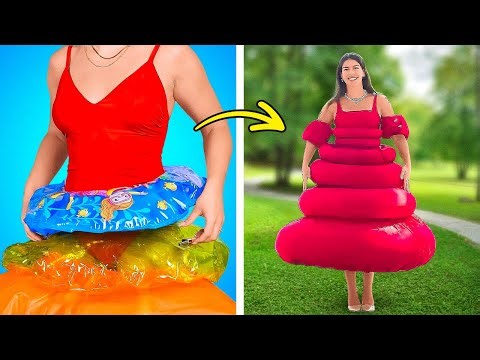 DRESS MADE OF POOL INFLATABLES?! 😱 Crazy Summer Dress Ideas To Try Today