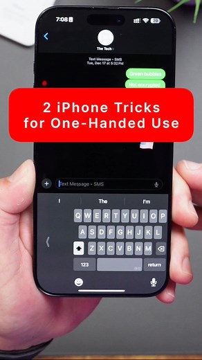 We discuss two helpful iPhone features for easier one-handed use: shrinking the keyboard to one side and using reachability to access top part of your screen easier. #iPhoneTips #OneHandedTyping #Apple #Hacks #iOS | Hector Daniel Chavez