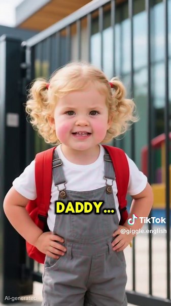 Learn English through daily life! Daddy! Why are you so late?! #giggleenglish #englishkid #baby #learnenglish #fyp
