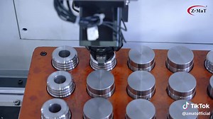 Gantry robot automatically process spacer rings-M106 #cnc #cncmachining #cncmachine #cncmachinist #cnclathe #machinery #manufacturing #machining #automation